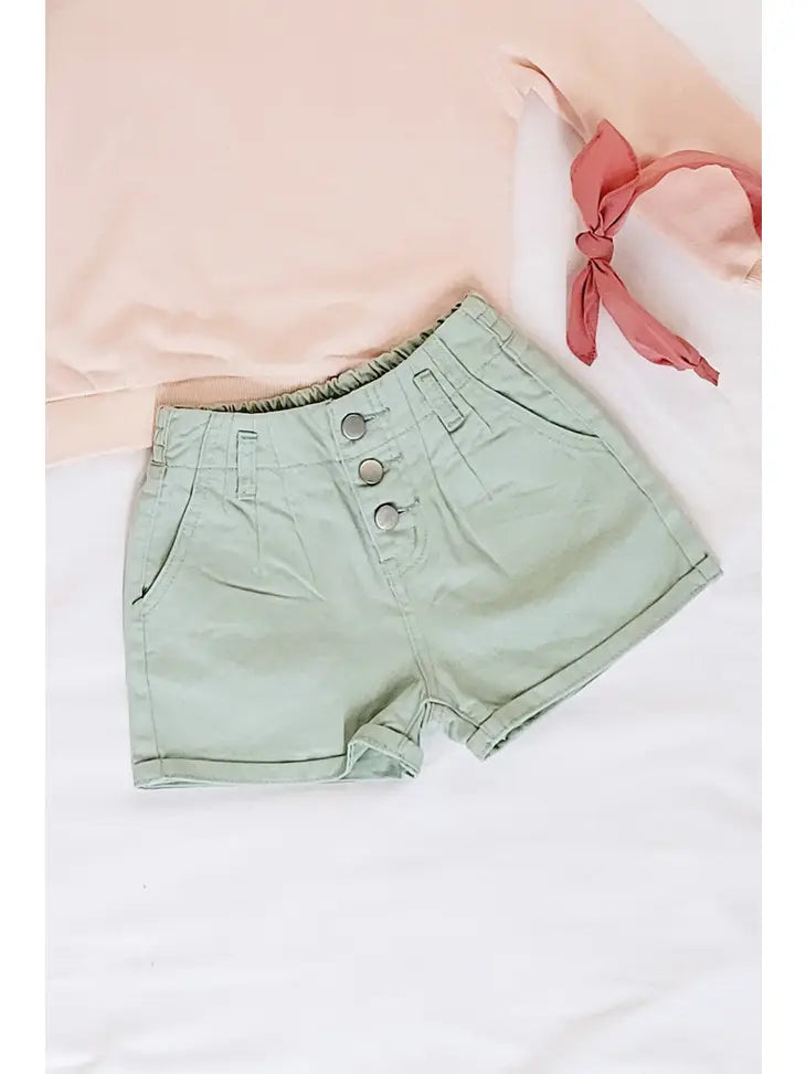 Gaby High Waisted Paper Bag Shorts -2 Color Options