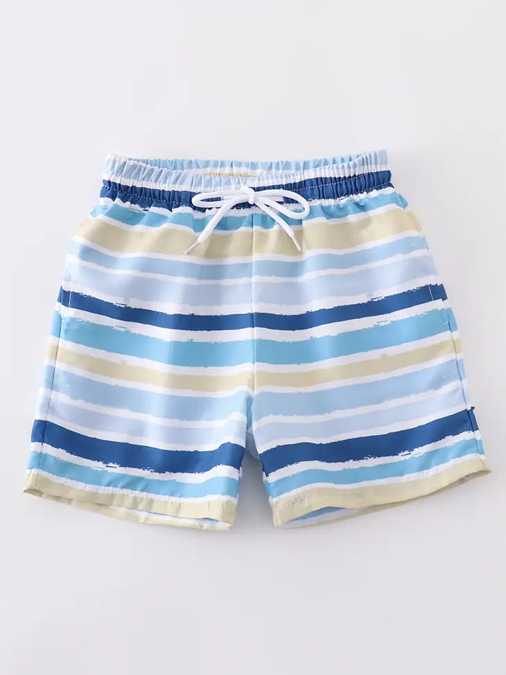 Striped  Swimming Trunks - 2 Color Options