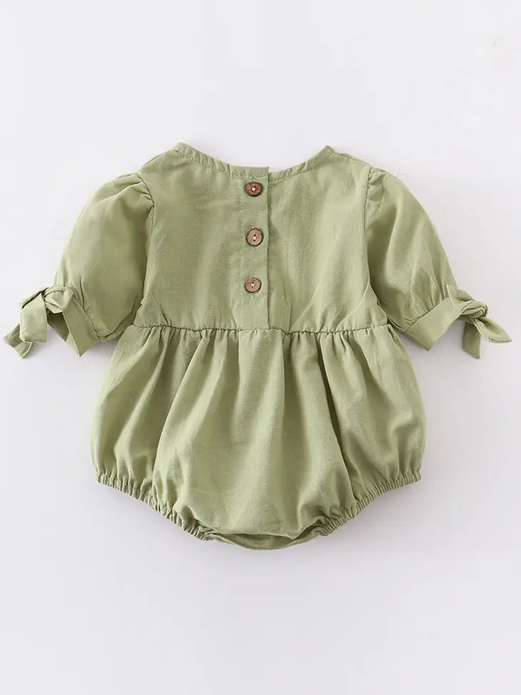 Ruffle Romper with Bow Sleeves - 2 Colours