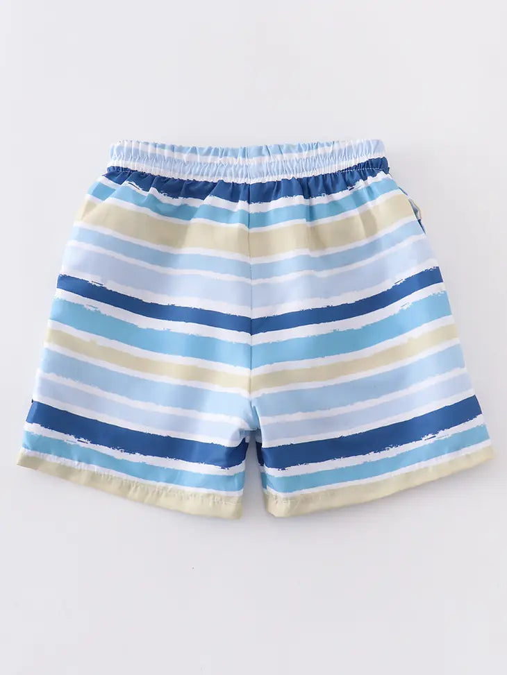 Striped  Swimming Trunks - 2 Color Options