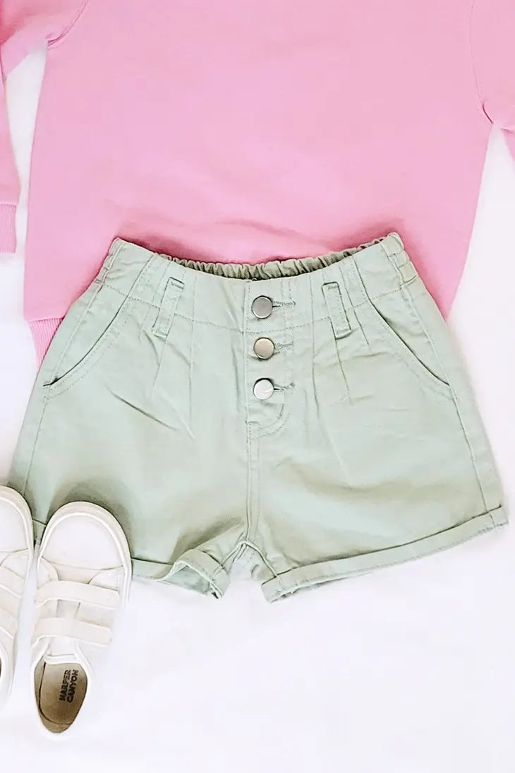 Gaby High Waisted Paper Bag Shorts -2 Color Options