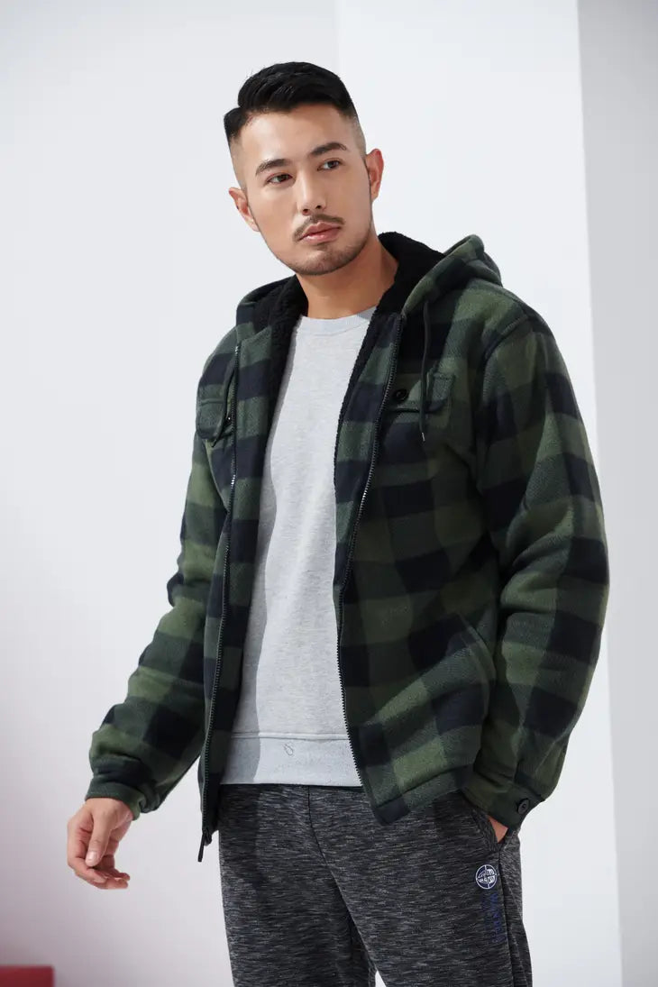 Alex Fleece Sherpa Lined Plaid Jacket - 2 Colours