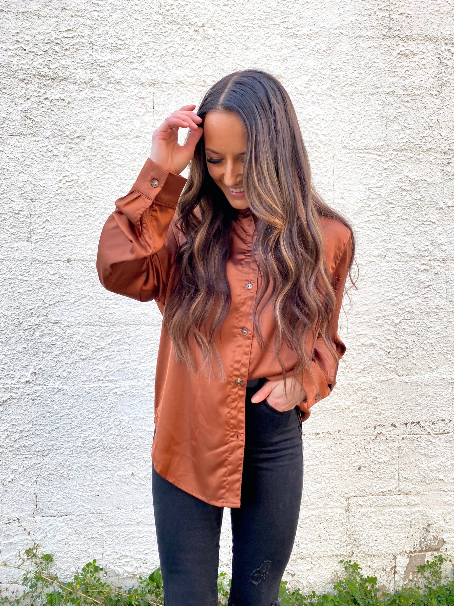 Silk Button Up Blouse