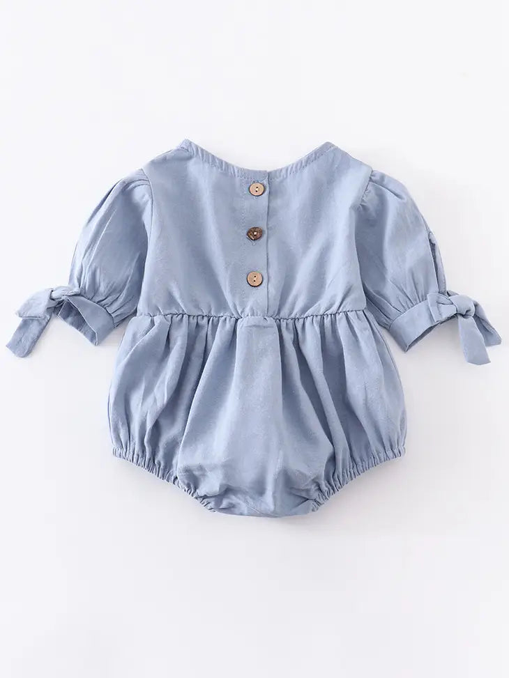 Ruffle Romper with Bow Sleeves - 2 Colours