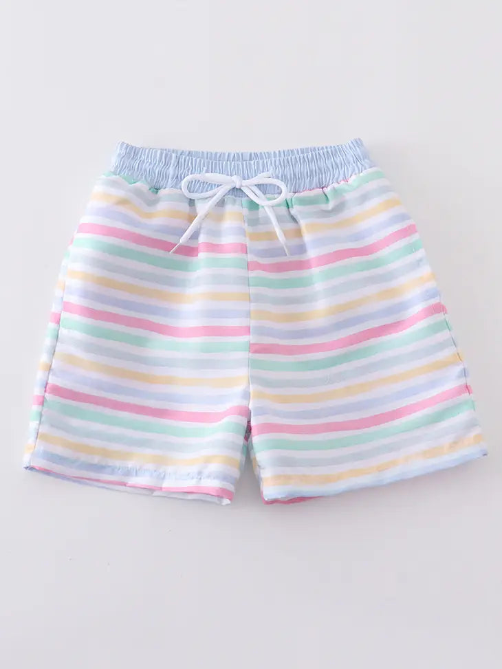 Striped  Swimming Trunks - 2 Color Options