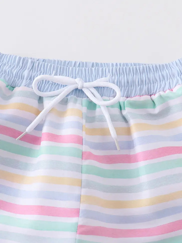 Striped  Swimming Trunks - 2 Color Options