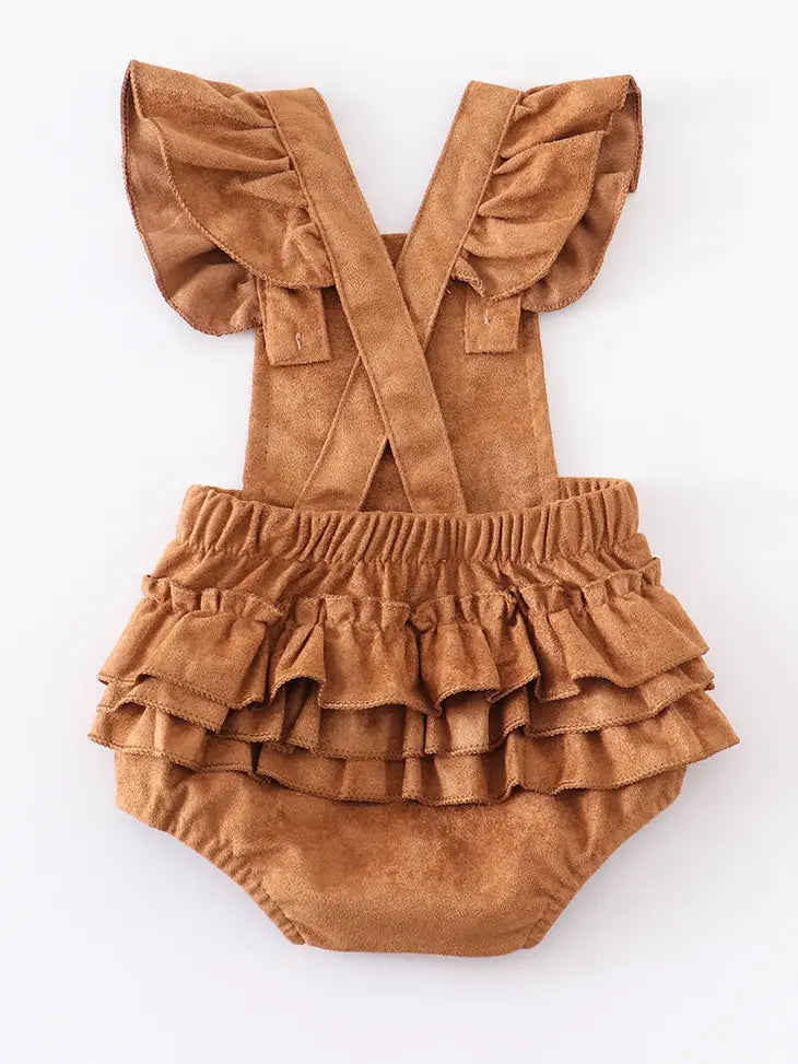 Suede Ruffle Onesie