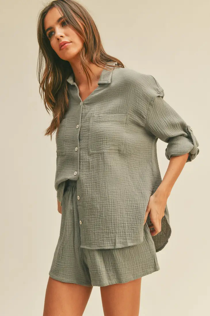 Remy Woven Gauze Button Down