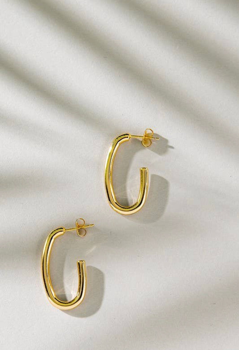 14K Gold Dipped U Shape Earrings