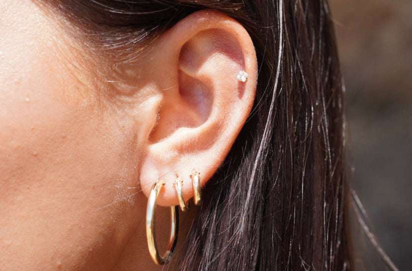 Small Hinge Hoops Gold