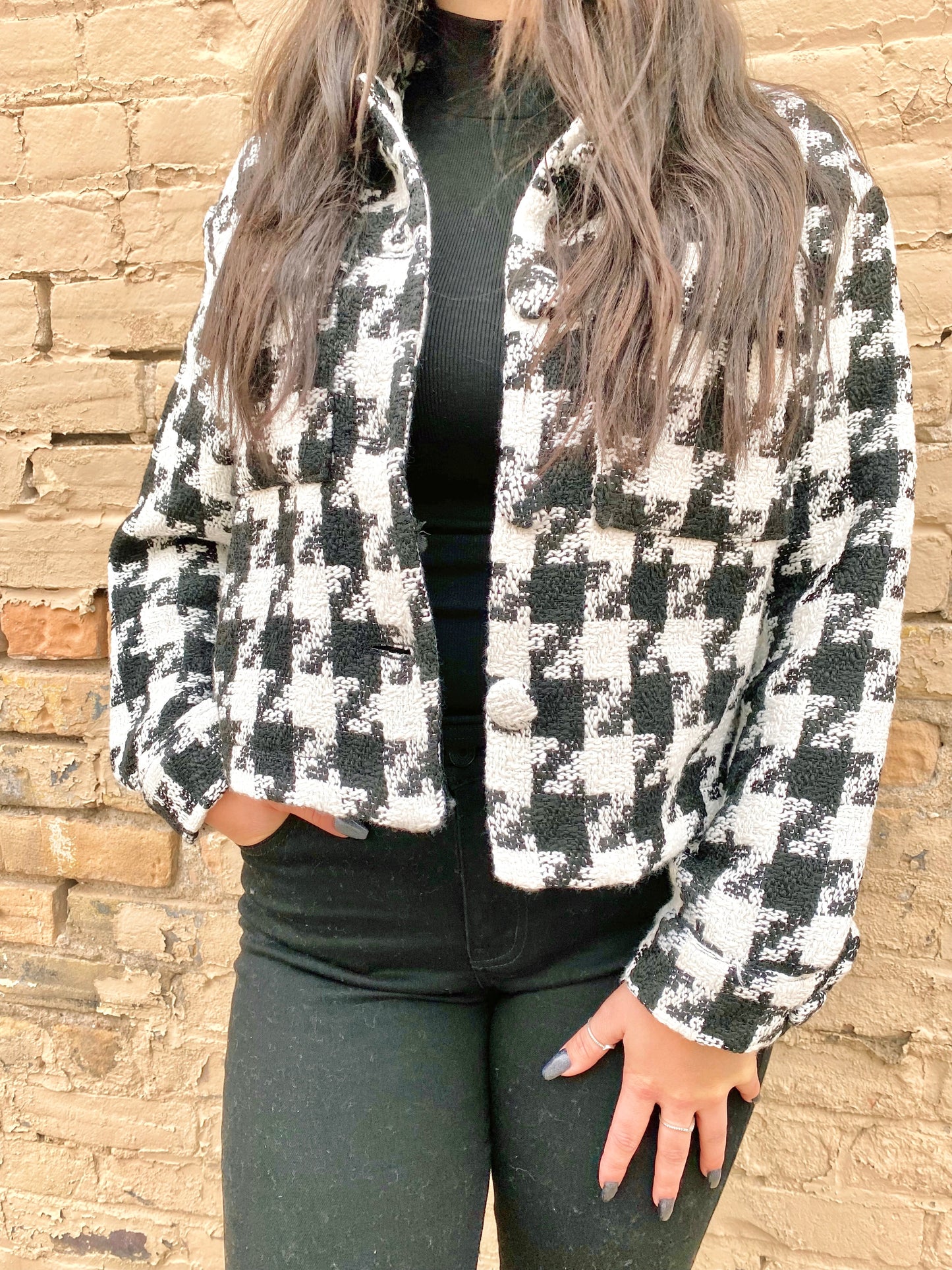 Houndstooth Tweed Shacket