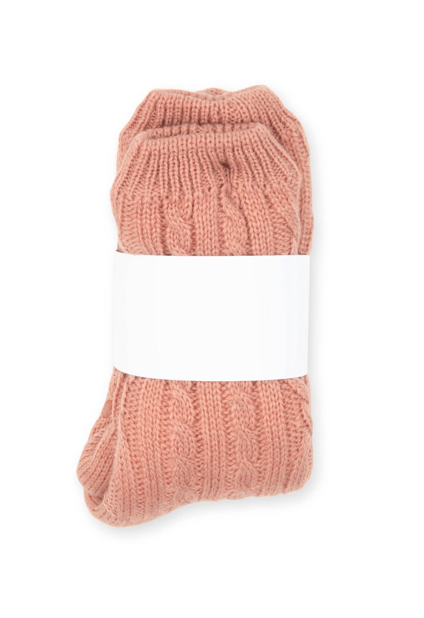 Cozy Sherpa Cable Knit Slipper Socks - 4 Colour Options