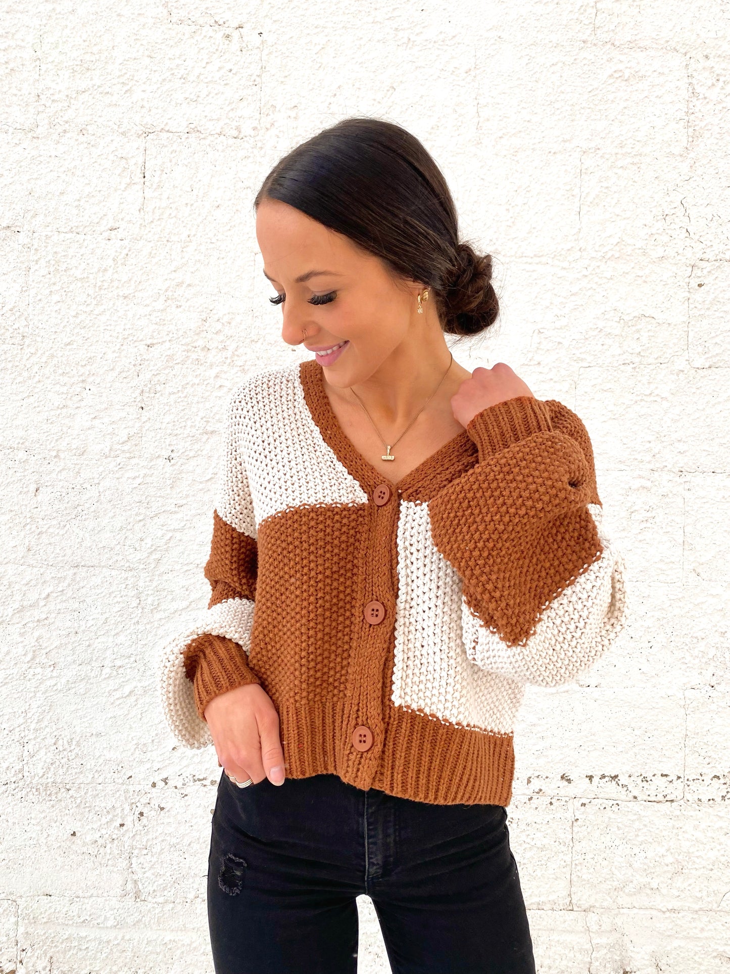 Checkerboard Crop Cardigan