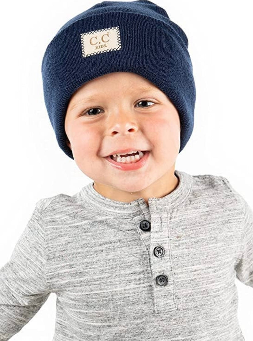 Kids Patch Beanie - 5 Colours