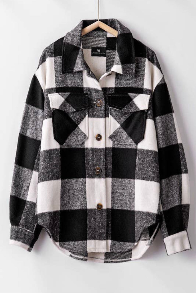 Leah Plaid Button Down Shacket - 2 Colours