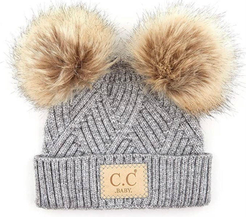 Baby Double Pom Toque - 2 Colours