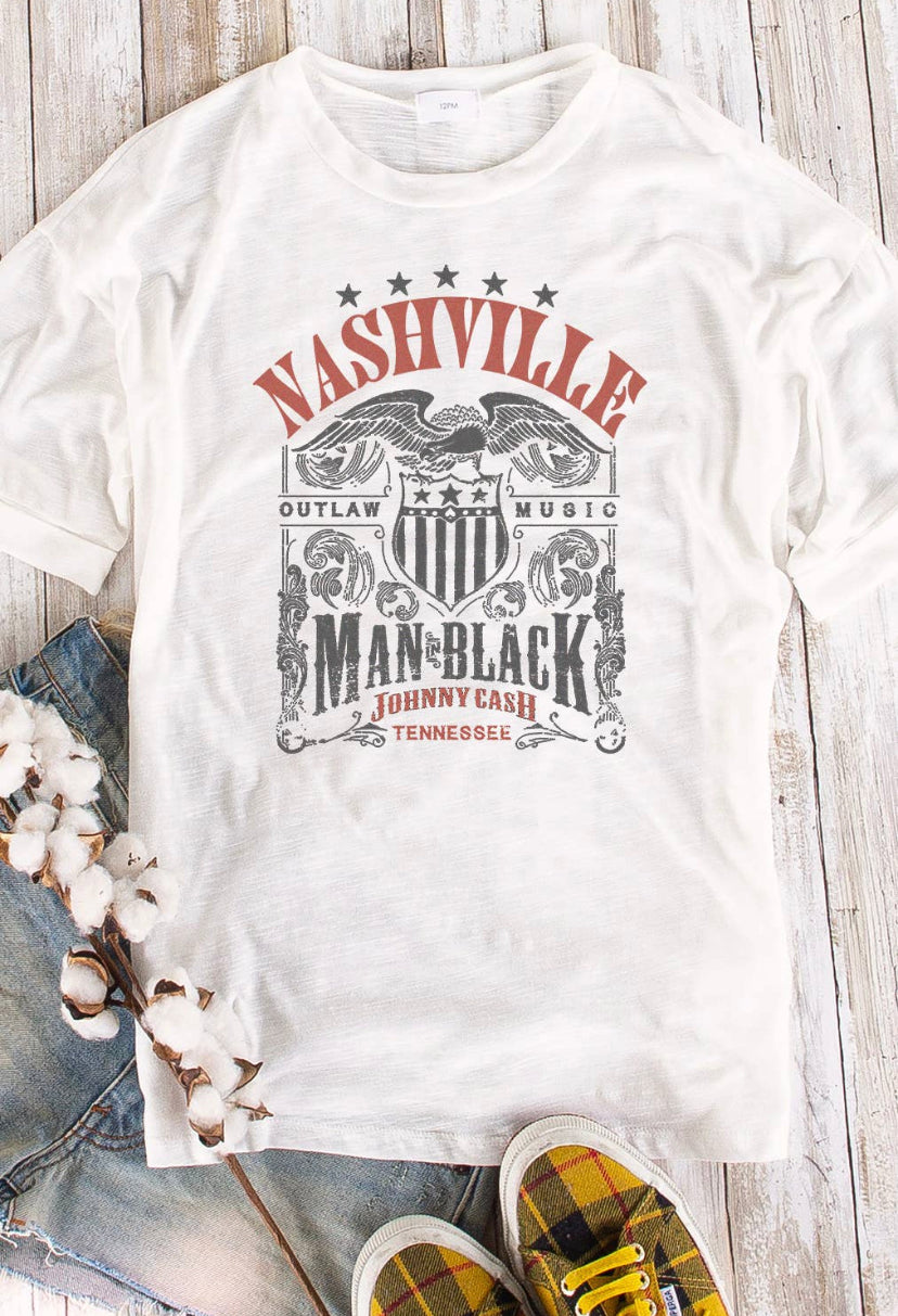 Nashville Johnny Cash Burnout Tee