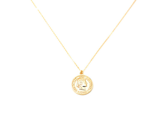 Round Coin Necklace Gold