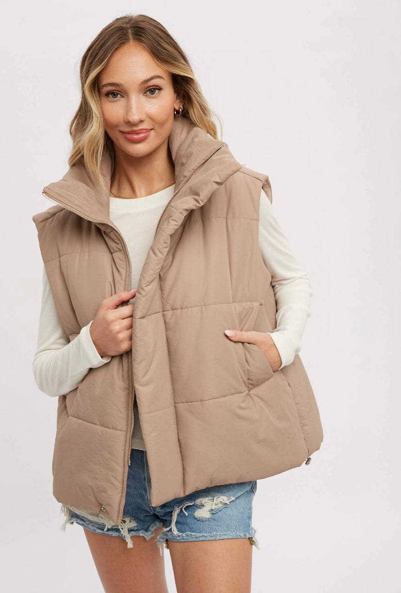 Oversized Puffer Vest - 2 Colours