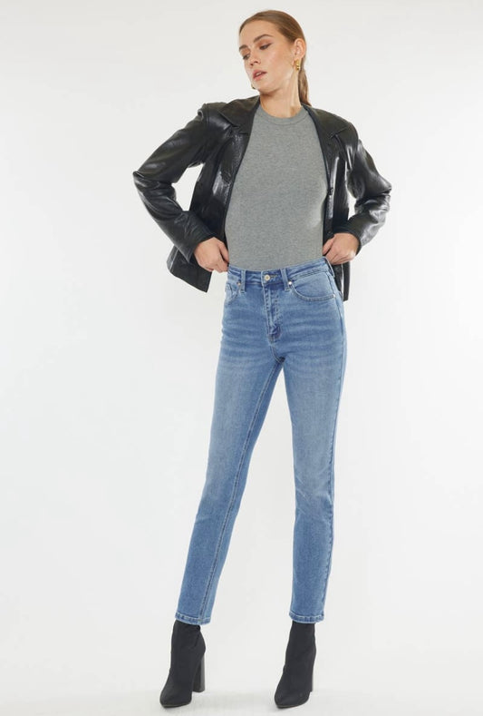 KAN CAN - Luna High Rise Slim Straight LT Wash