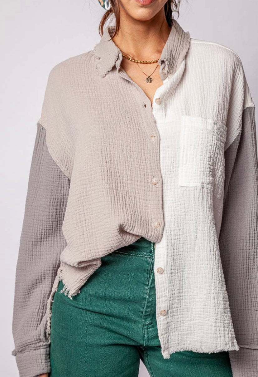 Woven Gauze Button Up - 3 Colours