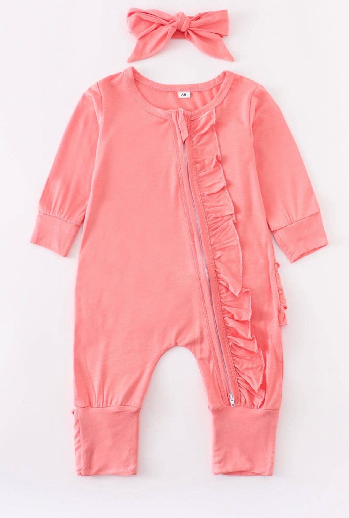 Ruffle Bamboo Onesie - 4 Colours