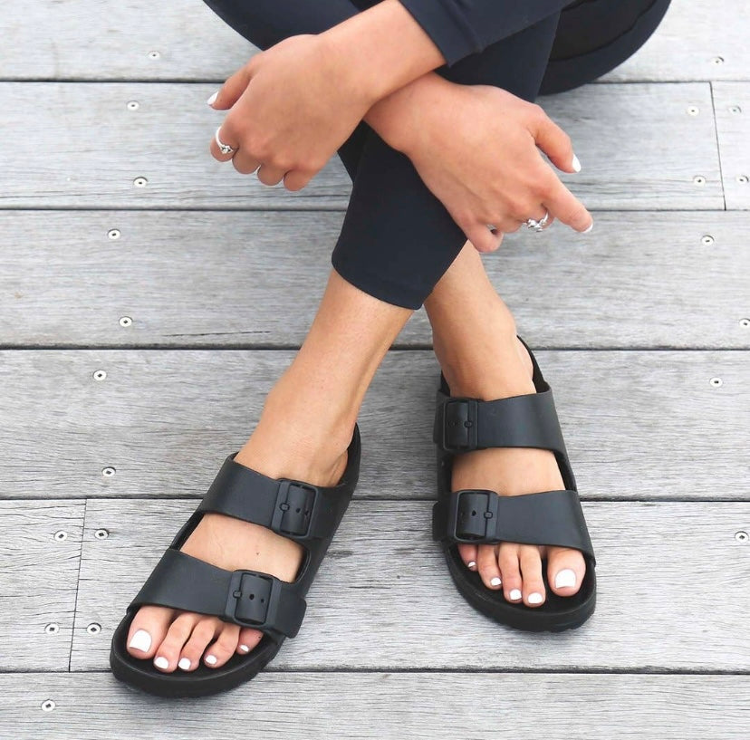 Wave Double Buckle Sandal - 2 Colours