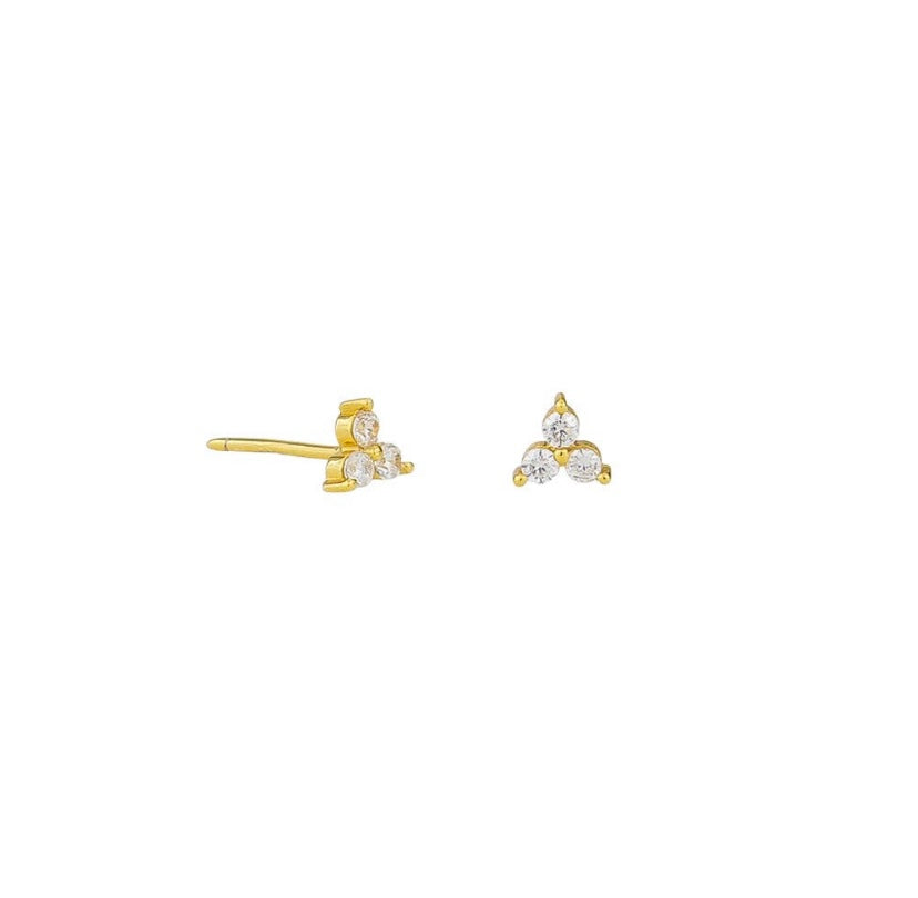 Janie Crystal Studs Gold