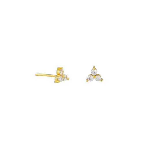 Janie Crystal Studs Gold