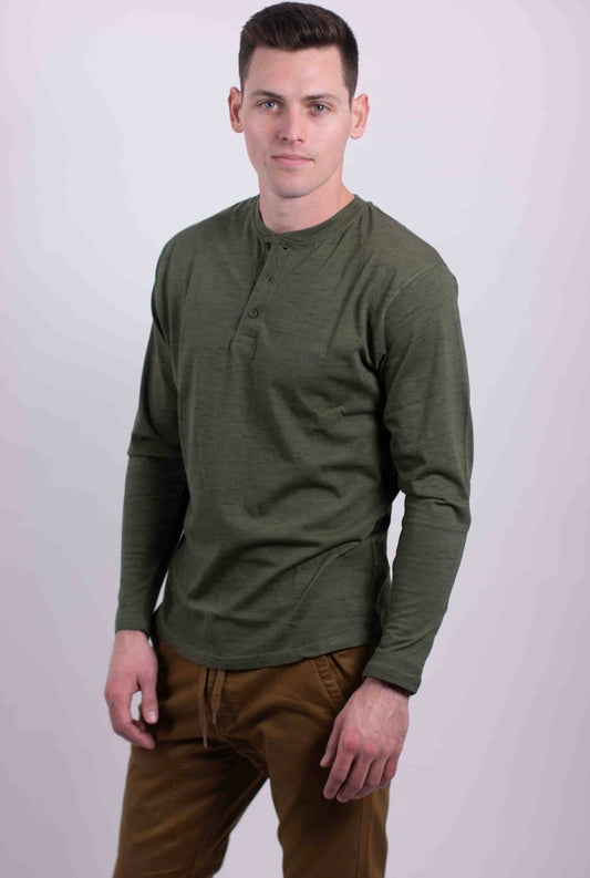 Tri-Blend Long Sleeve Henley - 4 Colour Options