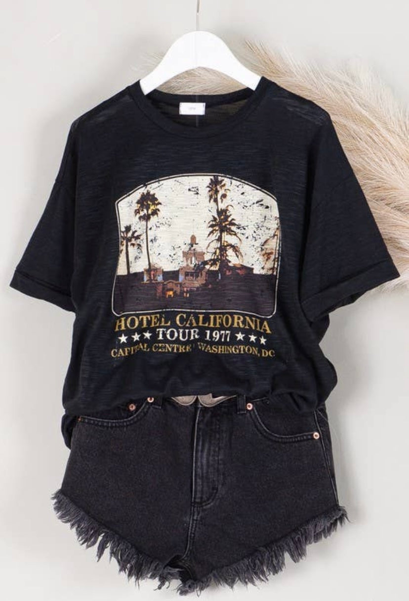 Hotel California Graphic Tee Burnout