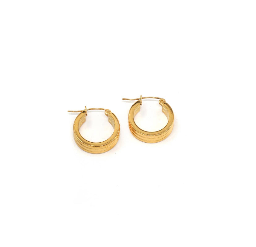 Claire Hinge Hoops Gold