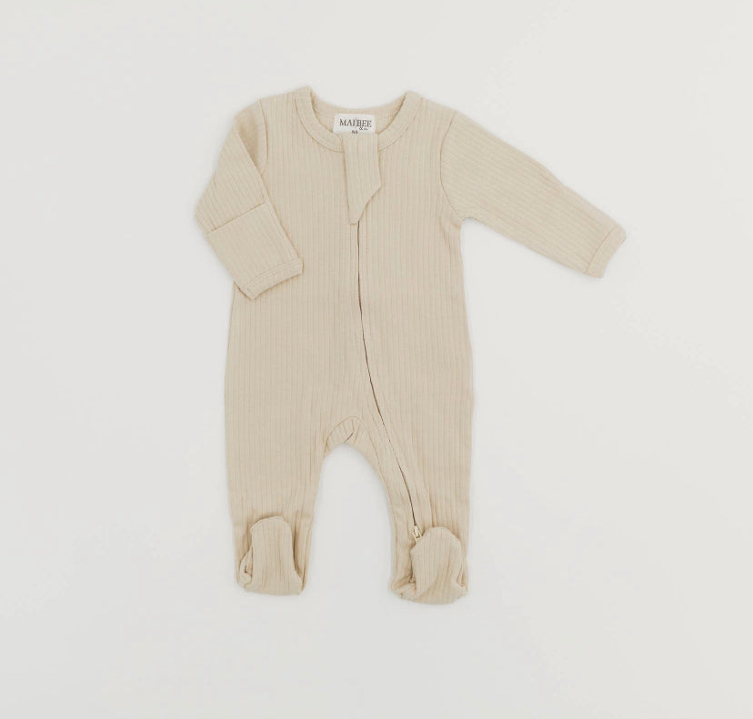 Ribbed Zipper Onesie