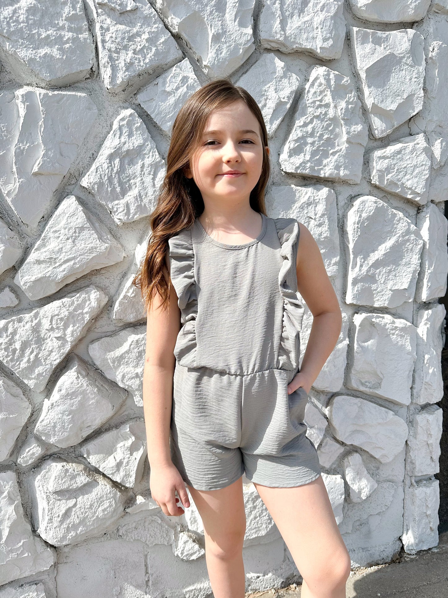 Solid Ruffle Romper