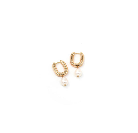 Remi Pearl Hoops Gold