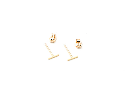 Solid 14K Gold Staple Earrings