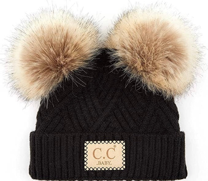 Baby Double Pom Toque - 2 Colours