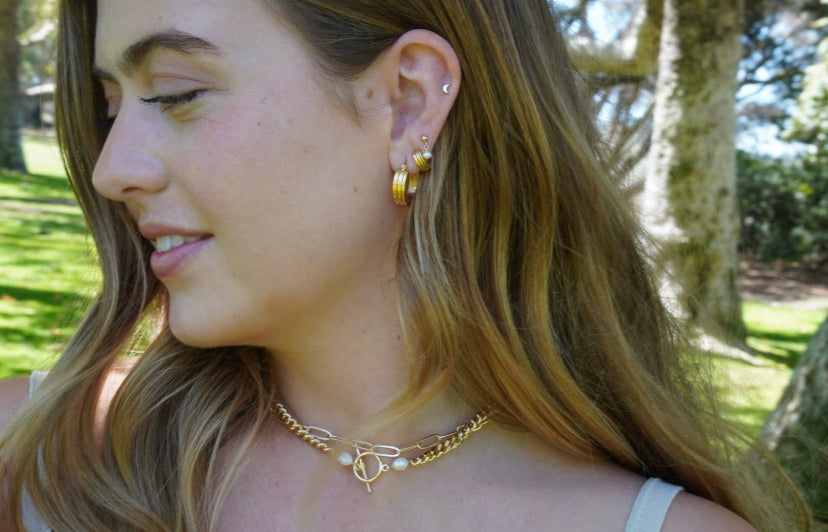 Claire Hinge Hoops Gold